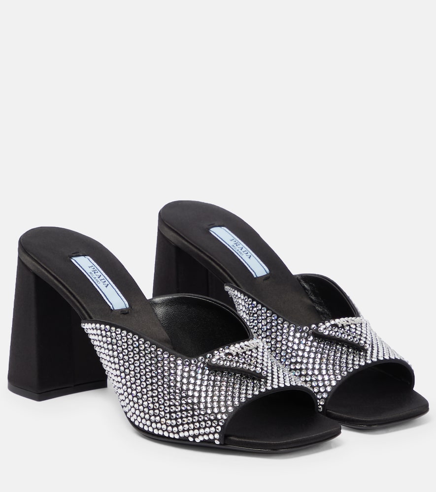Prada Embellished satin sandals - Prada 缀饰缎面凉鞋