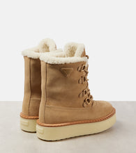 Prada Evolve shearling-lined suede lace-up boots