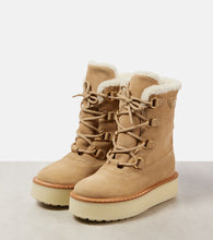 Prada Evolve shearling-lined suede lace-up boots