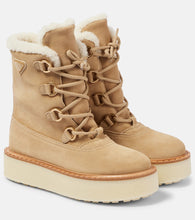 Prada Evolve shearling-lined suede lace-up boots - Prada Evolve 羊毛衬里麂皮系带靴