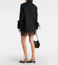 Prada Feather-trimmed wool blazer