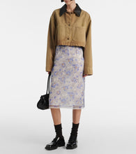 Prada Floral sheer chiffon pencil skirt