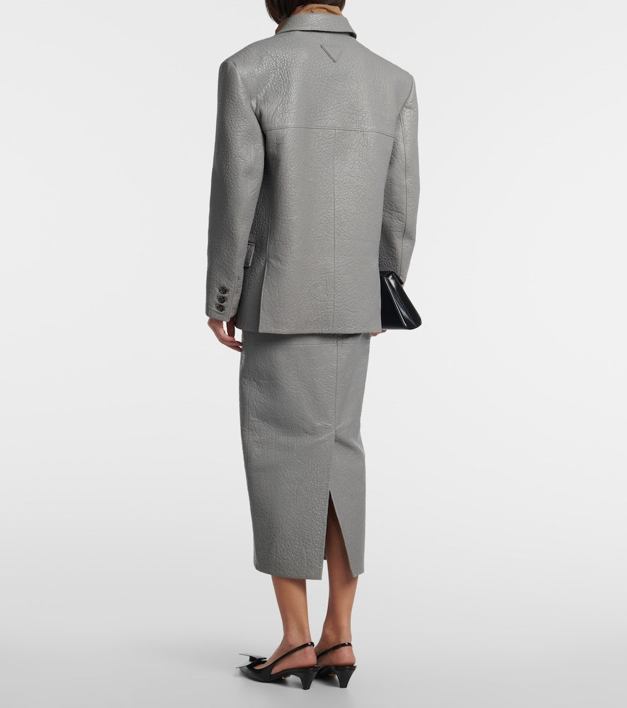Prada High-rise leather pencil skirt