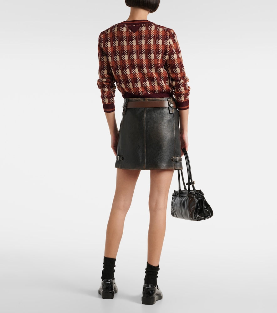 Prada Leather miniskirt
