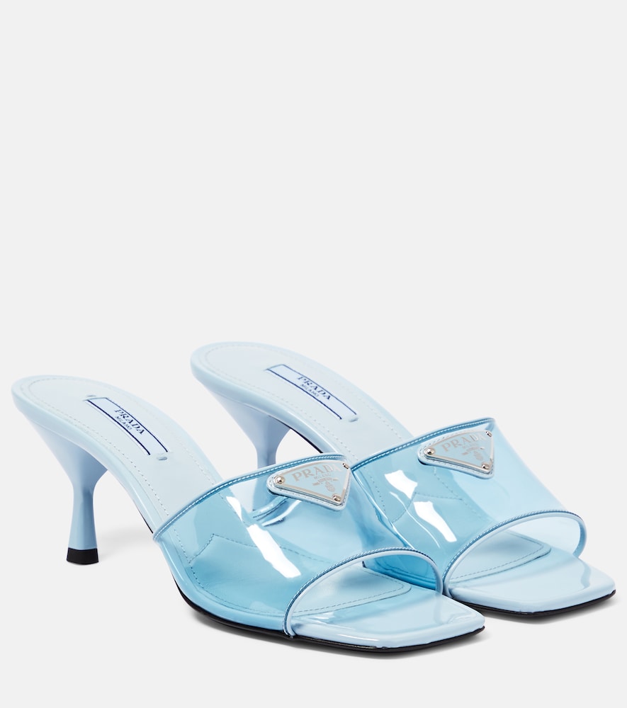 Prada Leather-trimmed PVC mules - Prada 皮革饰边 PVC 穆勒鞋