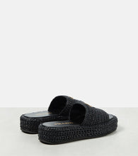 Prada Logo espadrille slides