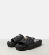 Prada Logo espadrille slides