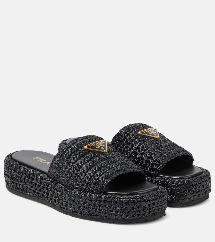 Prada Logo espadrille slides - Prada Logo 帆布凉鞋