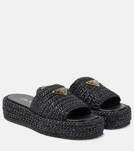 Prada Logo espadrille slides - Prada Logo 帆布凉鞋