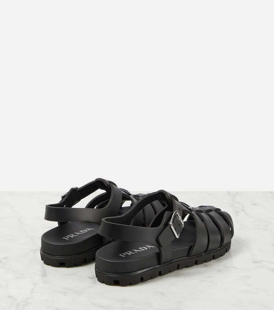 Prada Logo fisherman sandals