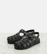 Prada Logo fisherman sandals