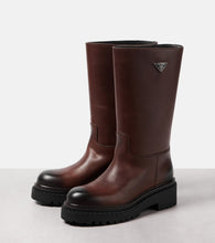 Prada Logo leather boots