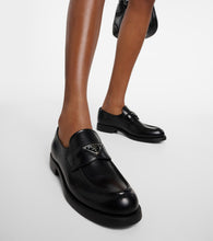 Prada Logo leather loafers