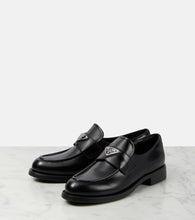 Prada Logo leather loafers