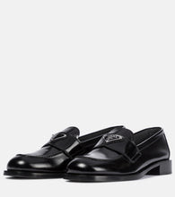 Prada Logo leather loafers