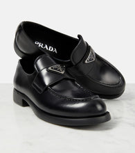 Prada Logo leather loafers