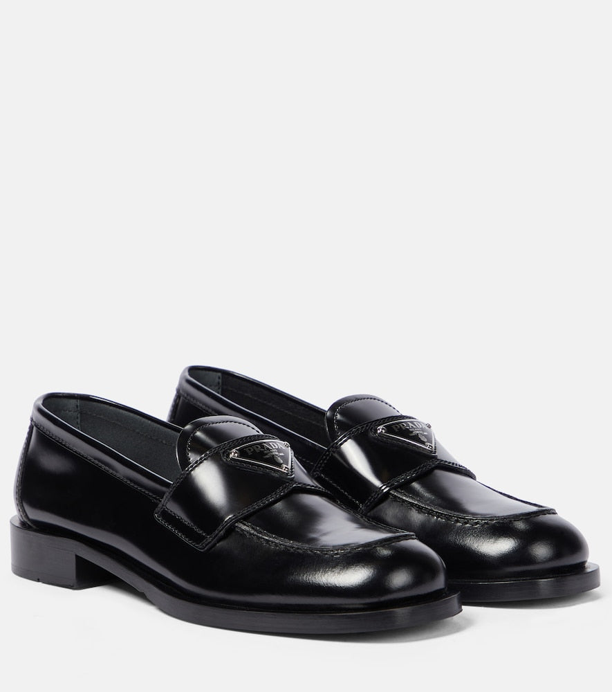 Prada Logo leather loafers - Prada Logo 皮革乐福鞋