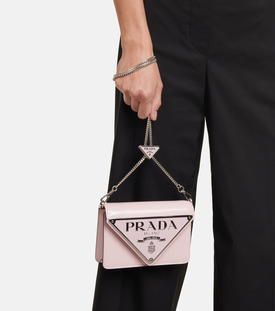 Prada Logo leather shoulder bag