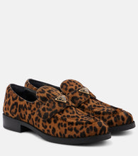 Prada Logo leopard-print calf hair loafers - Prada 豹纹小牛毛乐福鞋