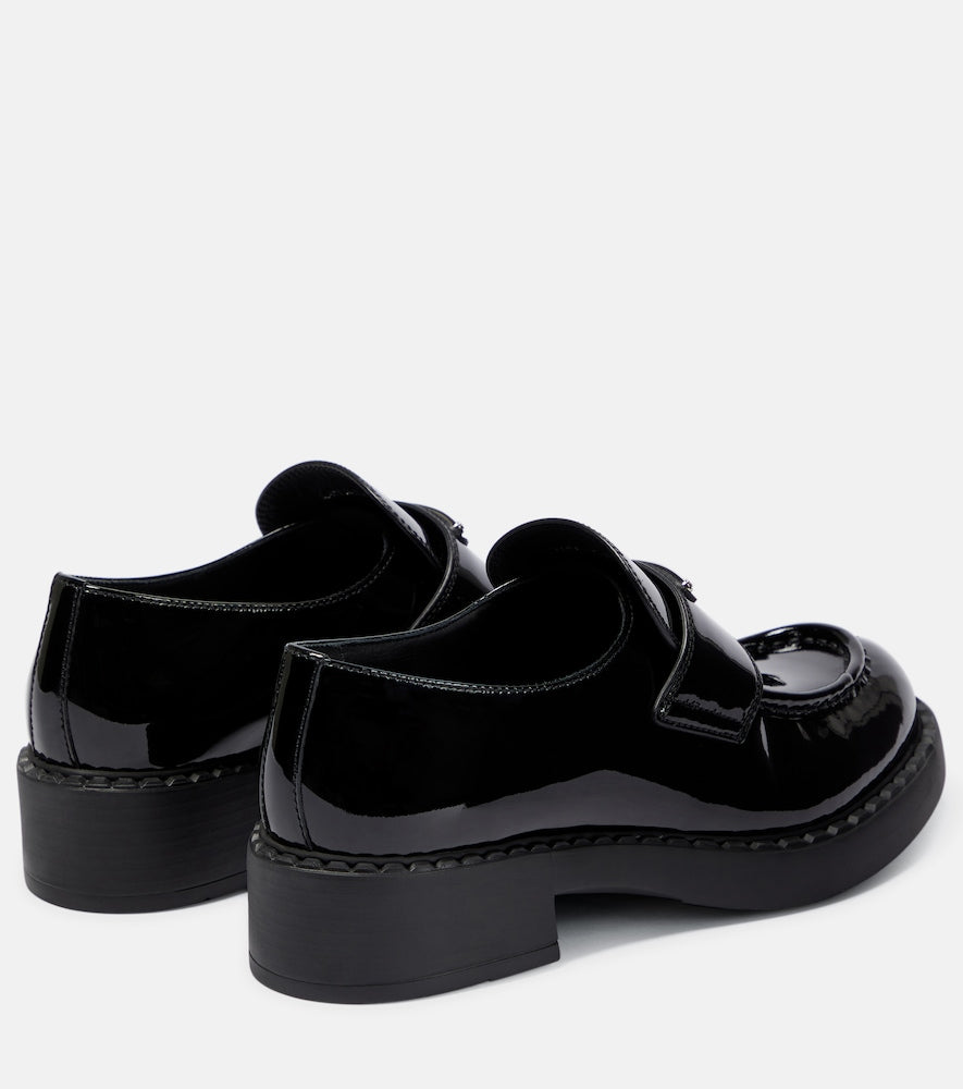 Prada Logo patent leather loafers