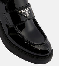 Prada Logo patent leather loafers