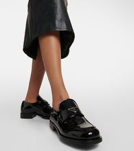 Prada Logo patent leather loafers