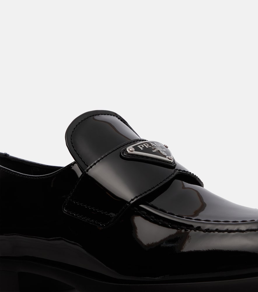 Prada Logo patent leather loafers