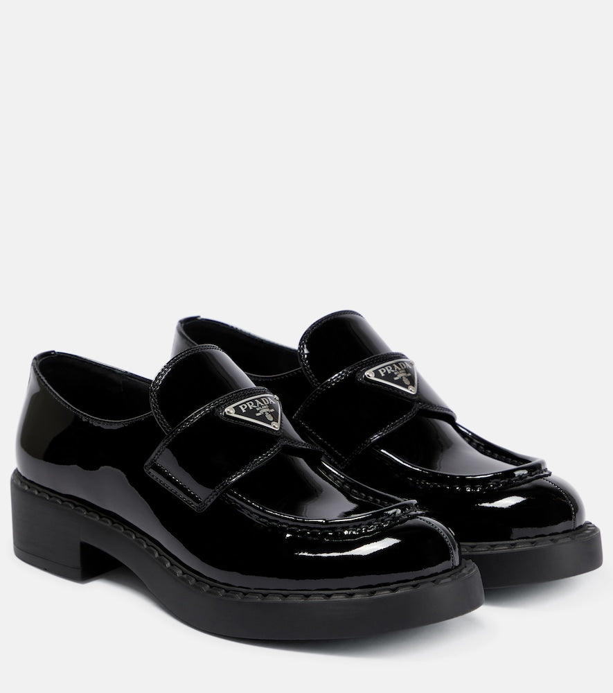 Prada Logo patent leather loafers - Prada Logo漆皮乐福鞋