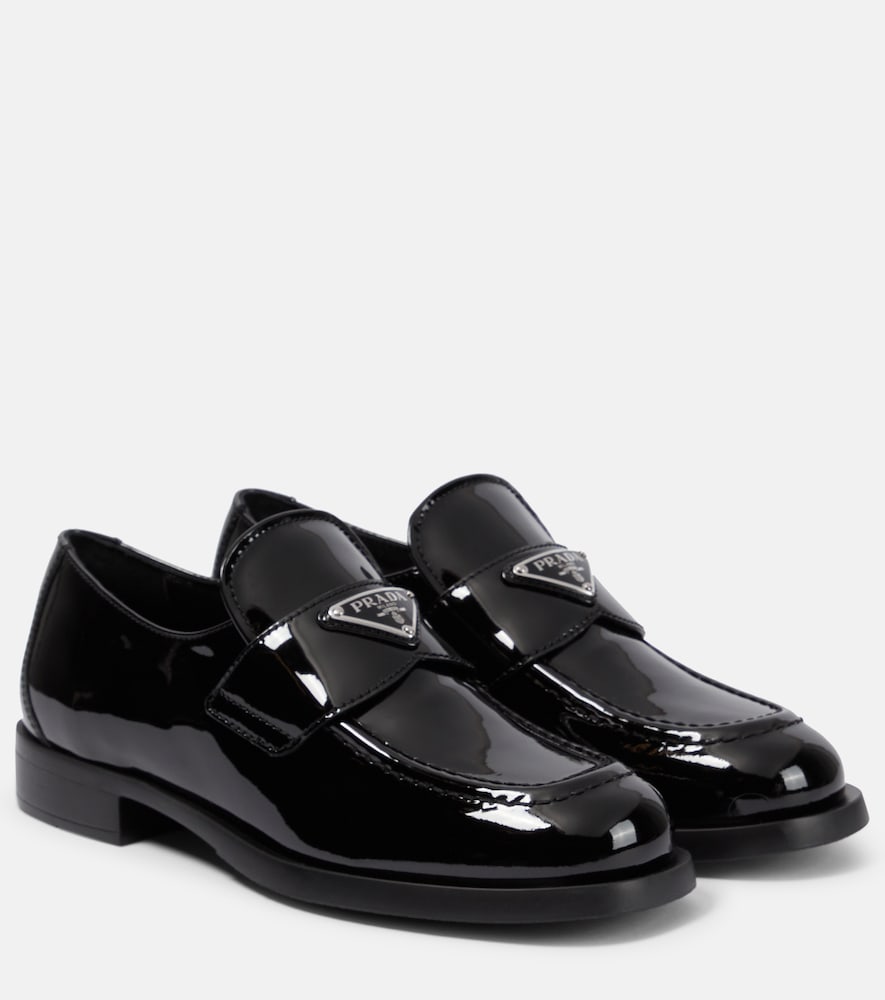 Prada Logo patent leather loafers - Prada Logo漆皮乐福鞋