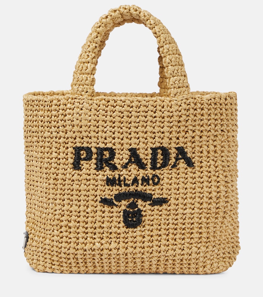 Prada Logo raffia shopper - Prada Logo 拉菲草购物袋