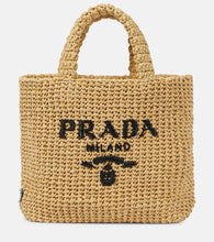 Prada Logo raffia shopper - Prada Logo 拉菲草购物袋
