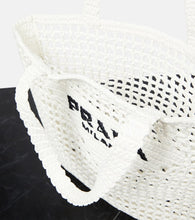 Prada Logo raffia tote bag