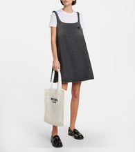 Prada Logo raffia tote bag