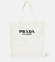 Prada Logo raffia tote bag - Prada Logo 拉菲草编织手提包