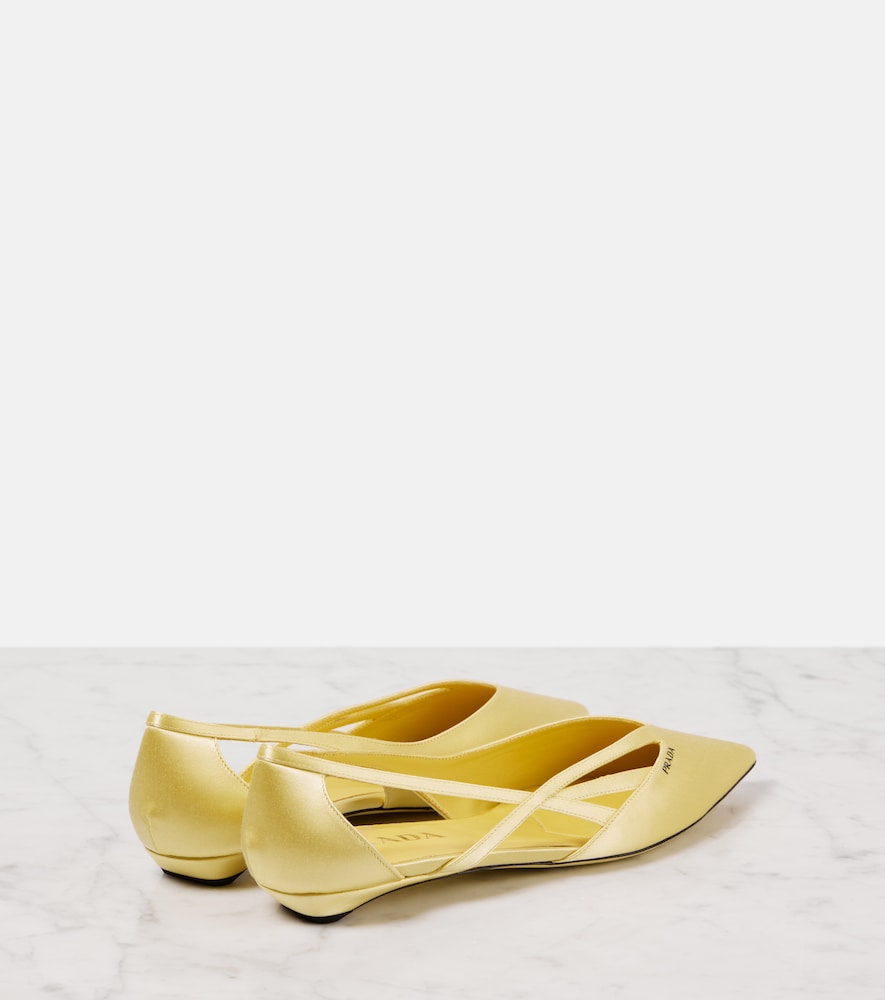 Prada Logo satin ballet flats