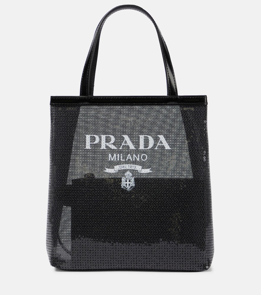 Prada Logo sequin-embellished tote - Prada Logo亮片装饰手提包