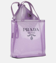 Prada Logo sequined tote