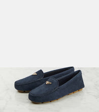Prada Logo suede loafers