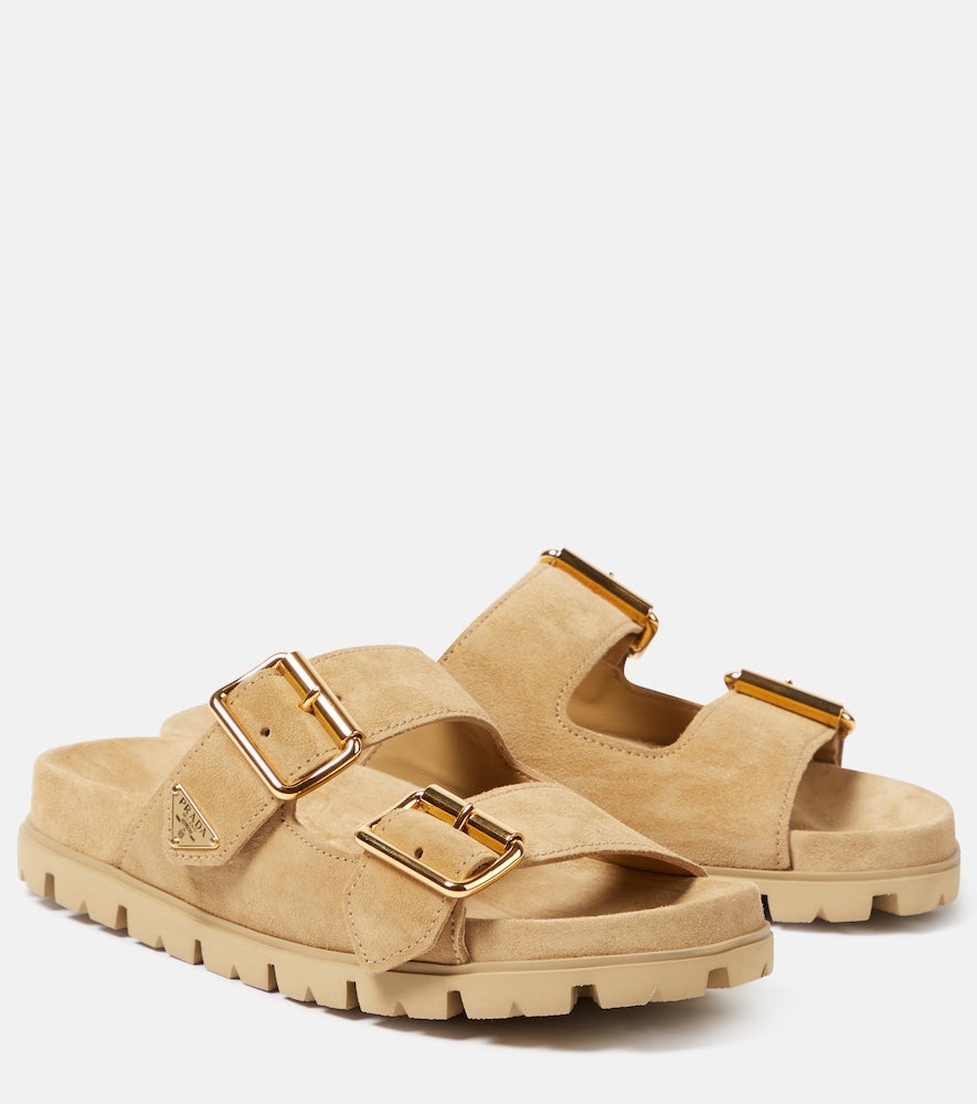 Prada Logo suede sandals - Prada Logo 绒面革凉鞋