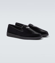 Prada Logo velvet loafers