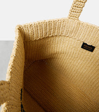 Prada Medium logo raffia tote