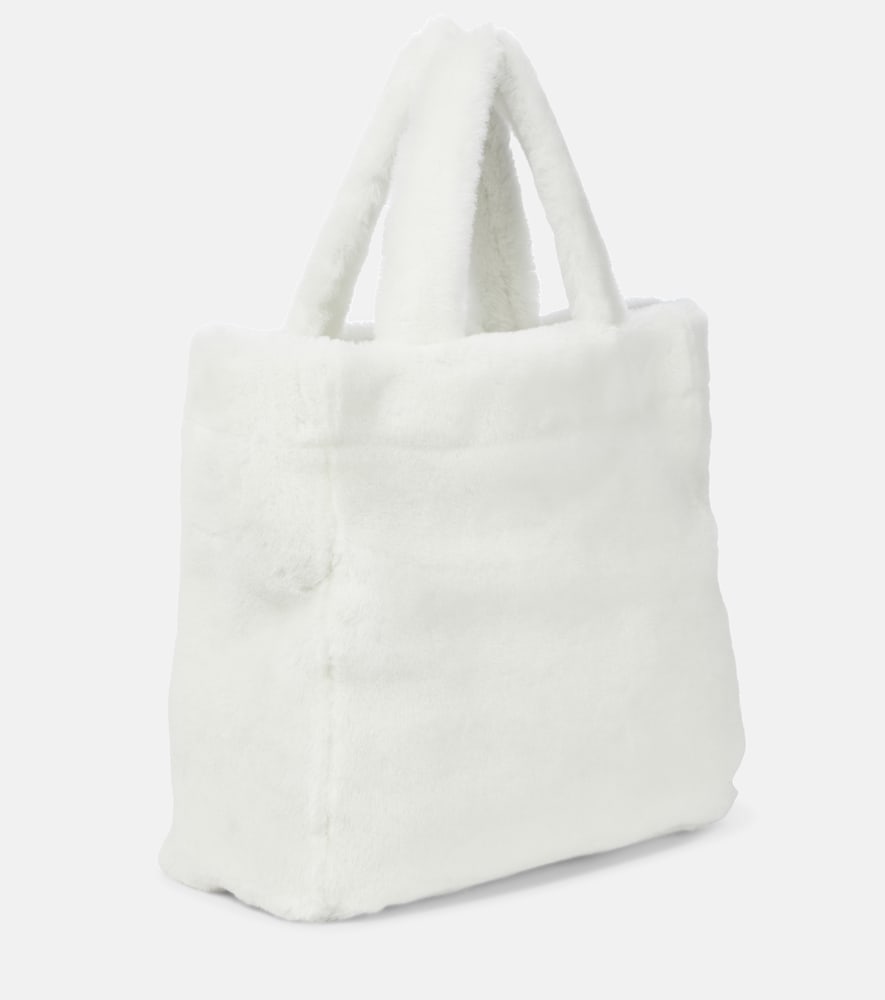 Prada Medium logo shearling tote