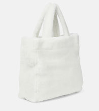 Prada Medium logo shearling tote