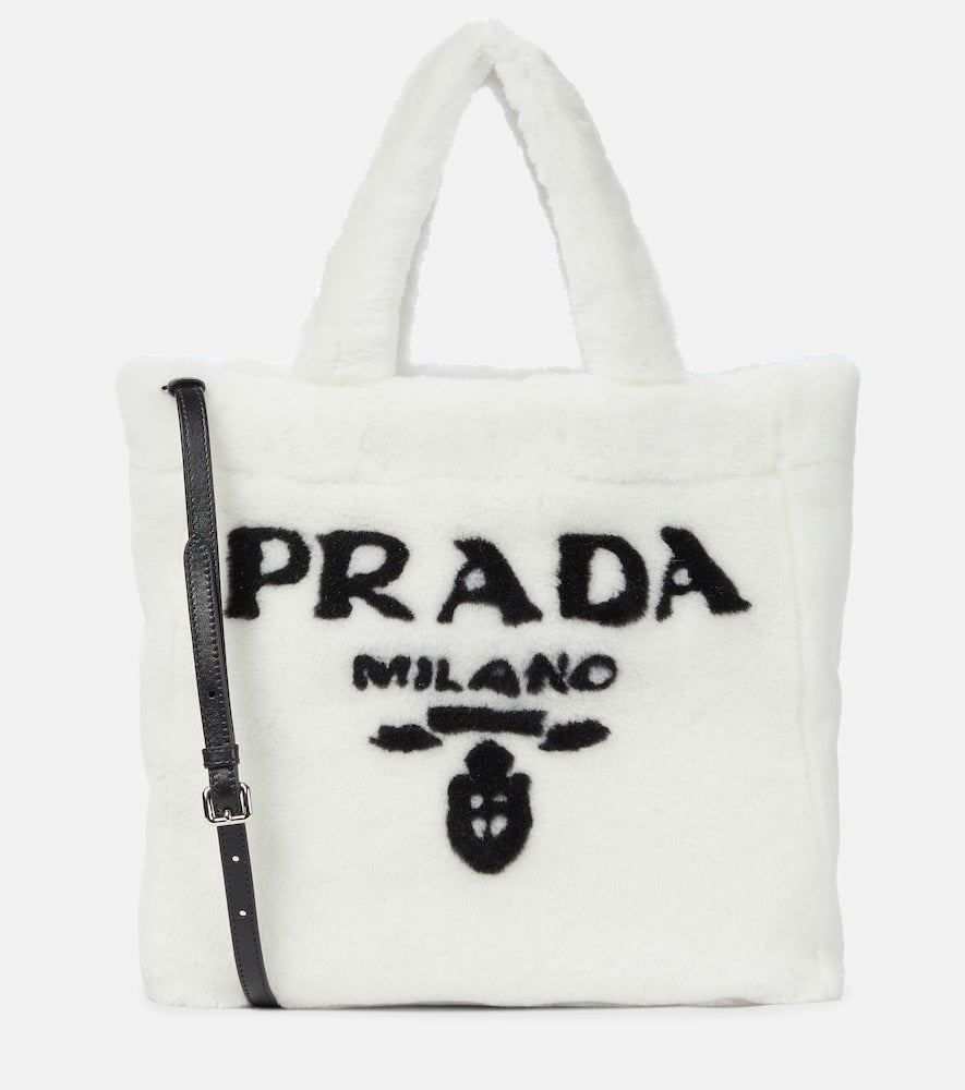 Prada Medium logo shearling tote - Prada 中号 logo 羊毛手提包