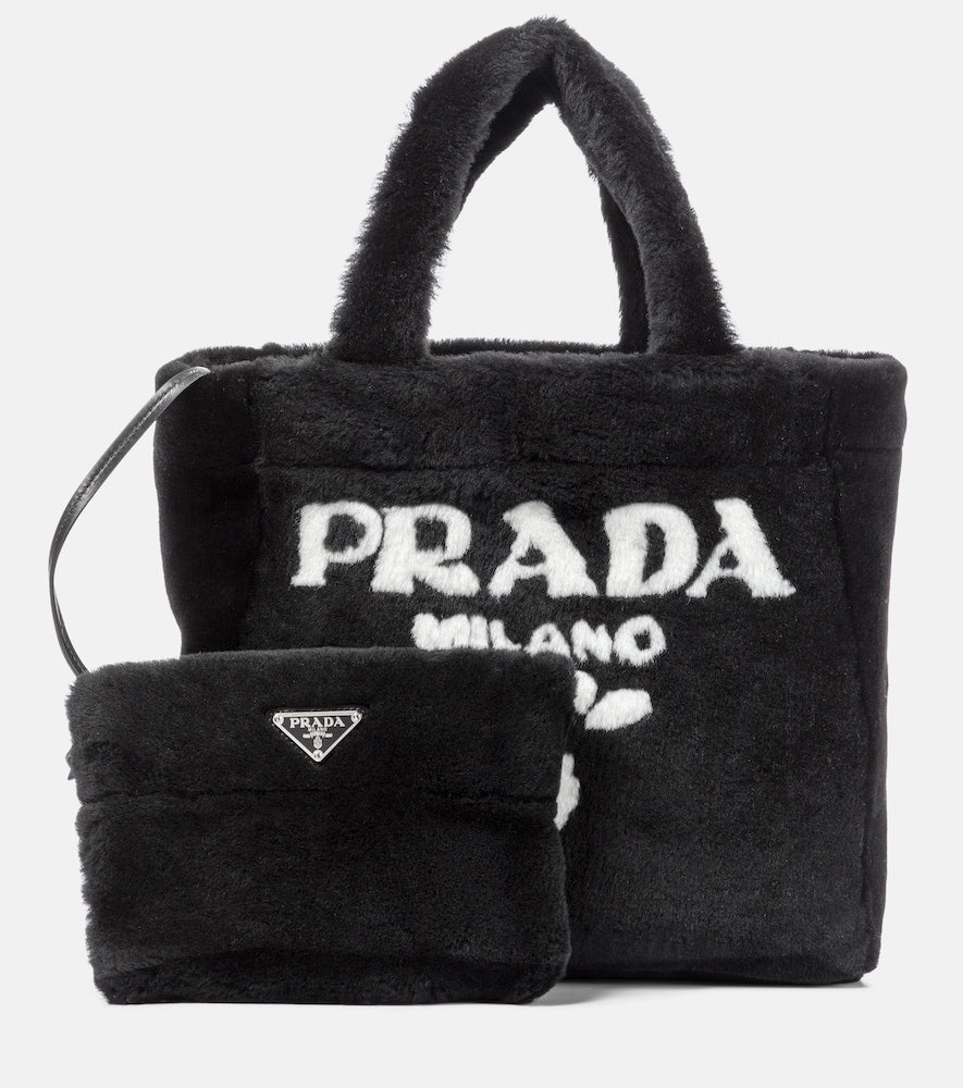 Prada Medium shearling tote