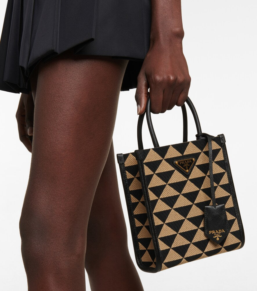 Prada Mini patterned jacquard tote bag