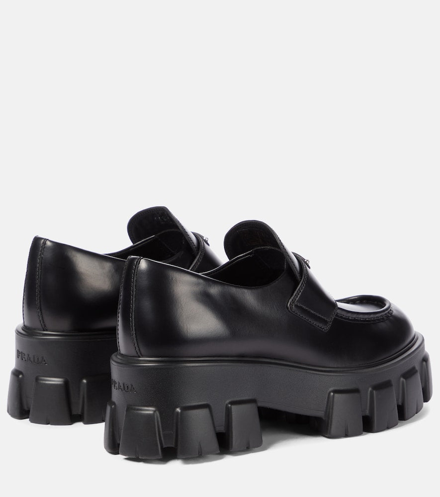 Prada Monolith brushed leather loafers