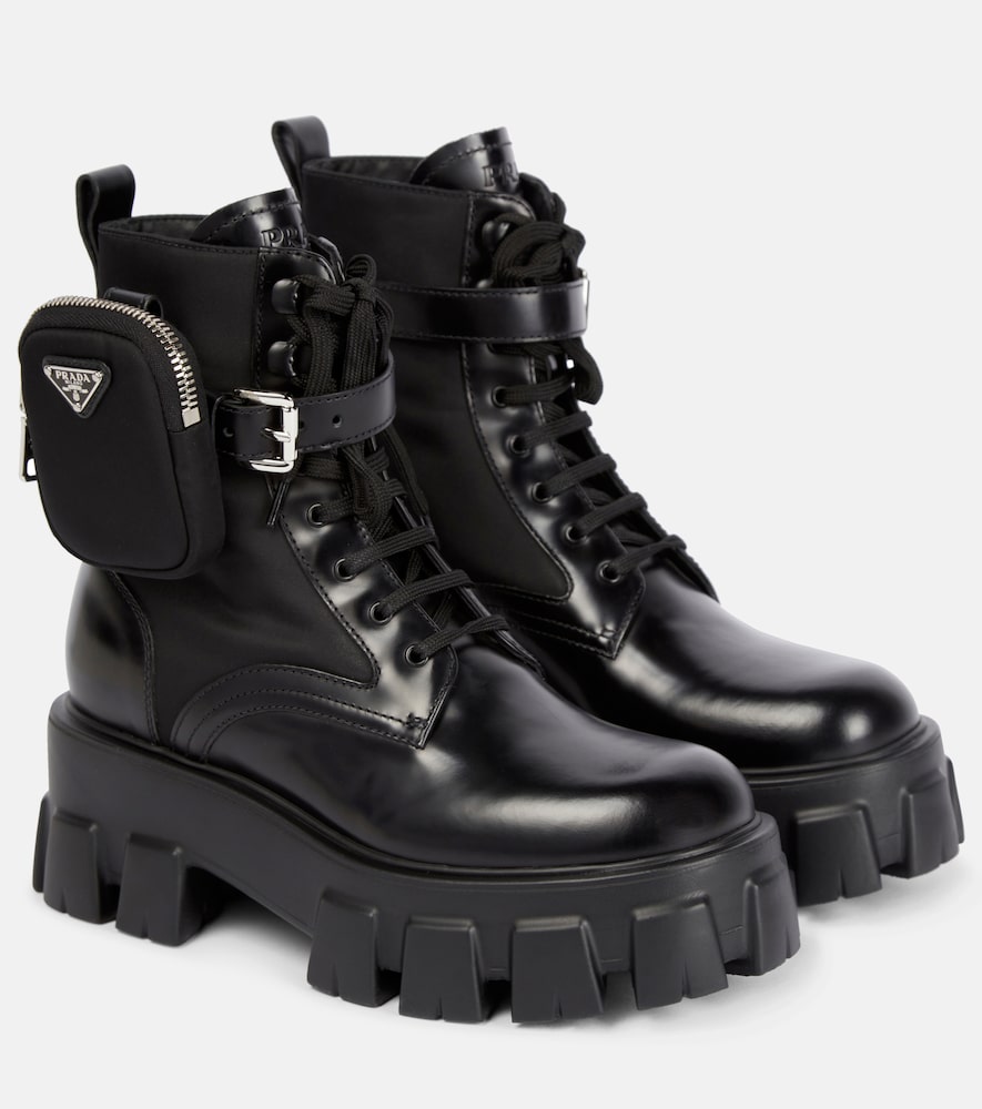 Prada Monolith leather ankle boots - Prada Monolith 皮革踝靴