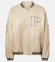 Prada Patch-appliqu√É¬© padded leather varsity jacket - Prada 贴布装饰绗缝皮革棒球夹克