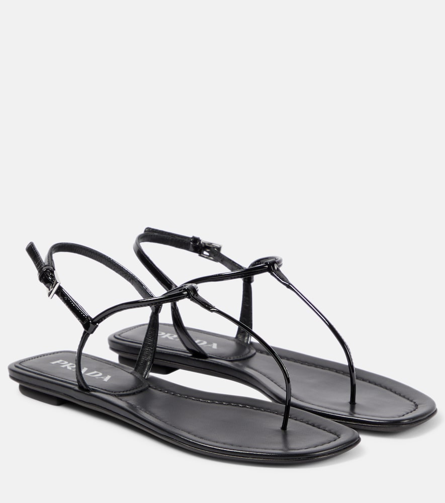 Prada Patent leather thong sandals - Prada漆皮人字拖
